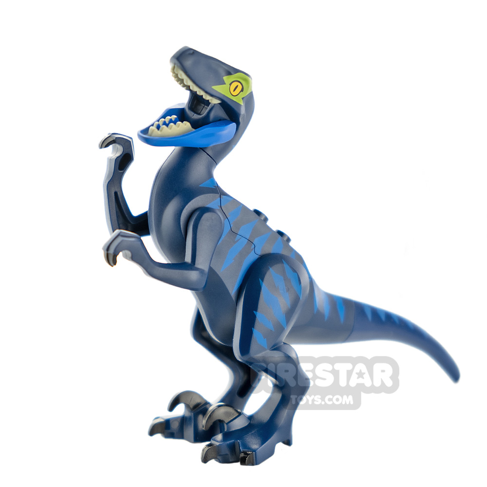 LEGO Animals Minifigure Raptor Lime Eye Patch DARK BLUE