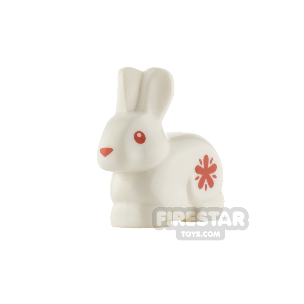 LEGO Animals Minifigure Rabbit with Red Flower WHITE