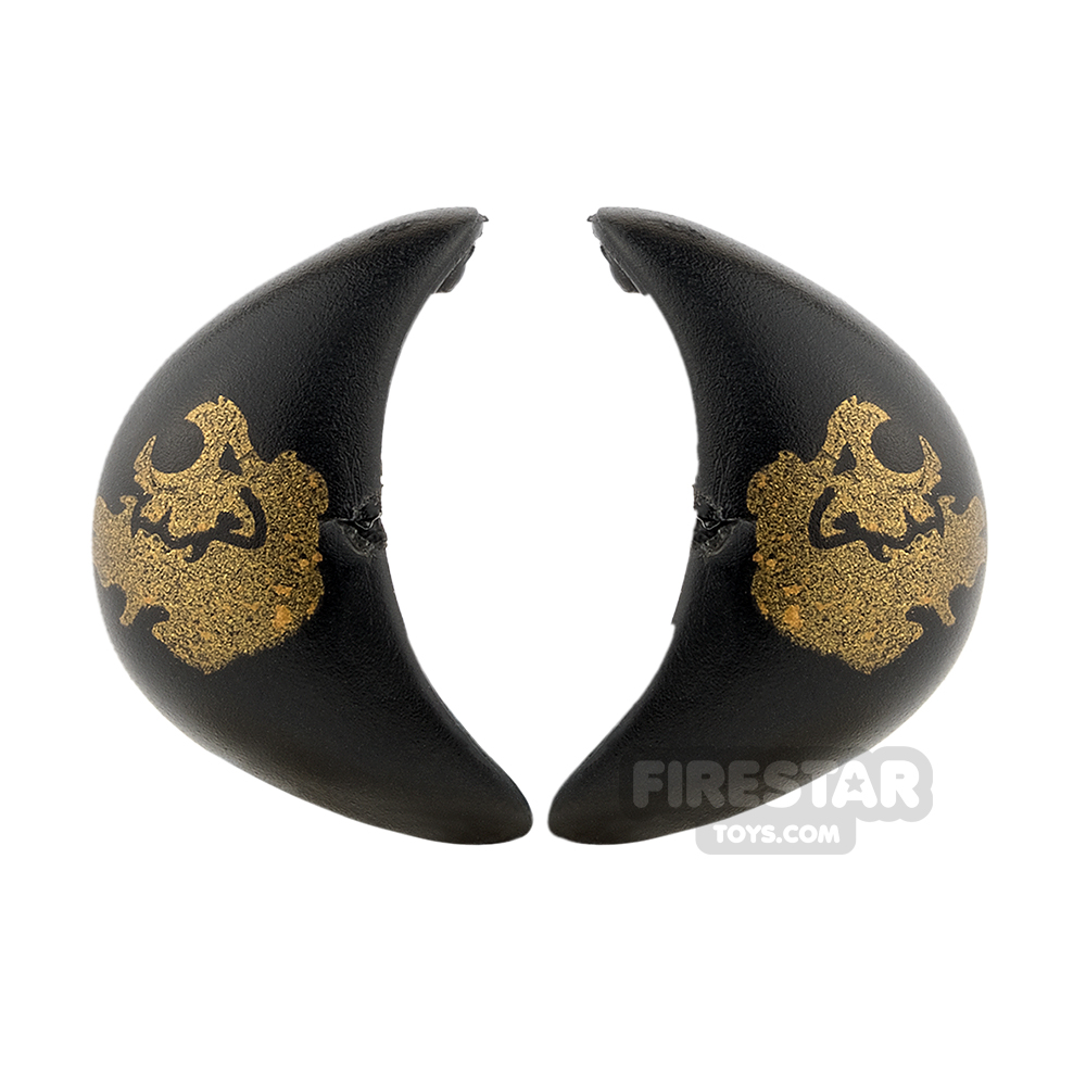 BrickForge - Round Pauldrons - Black with Gold Lion - Pair