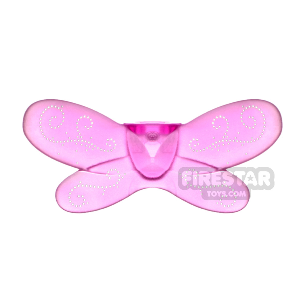 LEGO Fairy Wings with Silver Dot Pattern TRANS DARK PINK