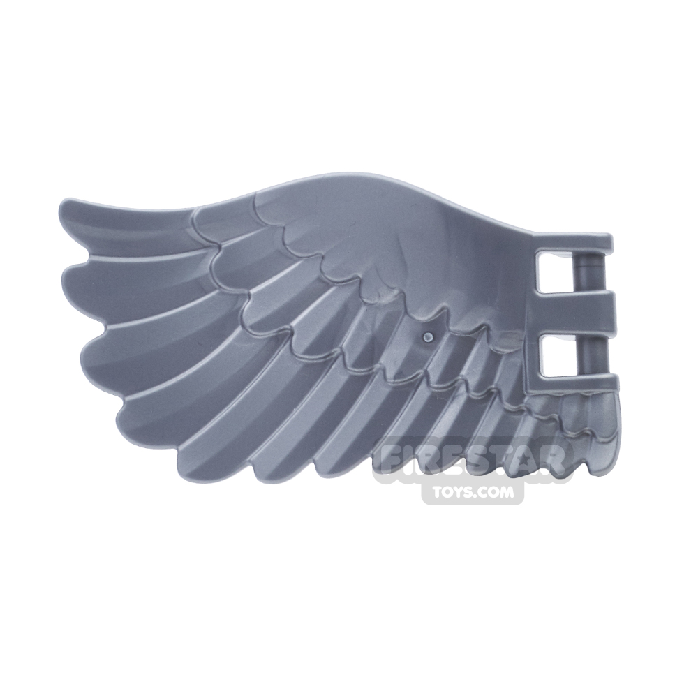 LEGO Feathered Wing 4x7 Left with Handles for Clips FLAT SILVER