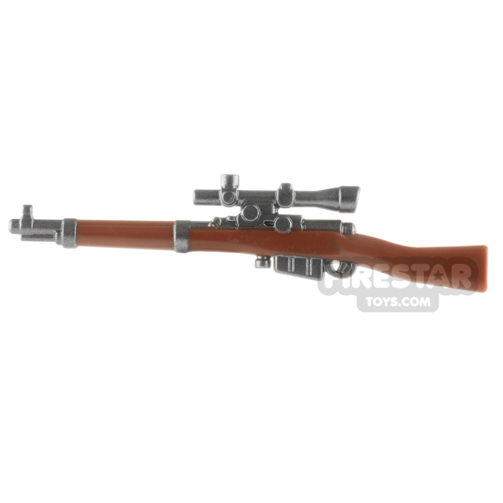 LeYiLeBrick Overmolded Sniper Rifle Extended Scope REDDISH BROWN