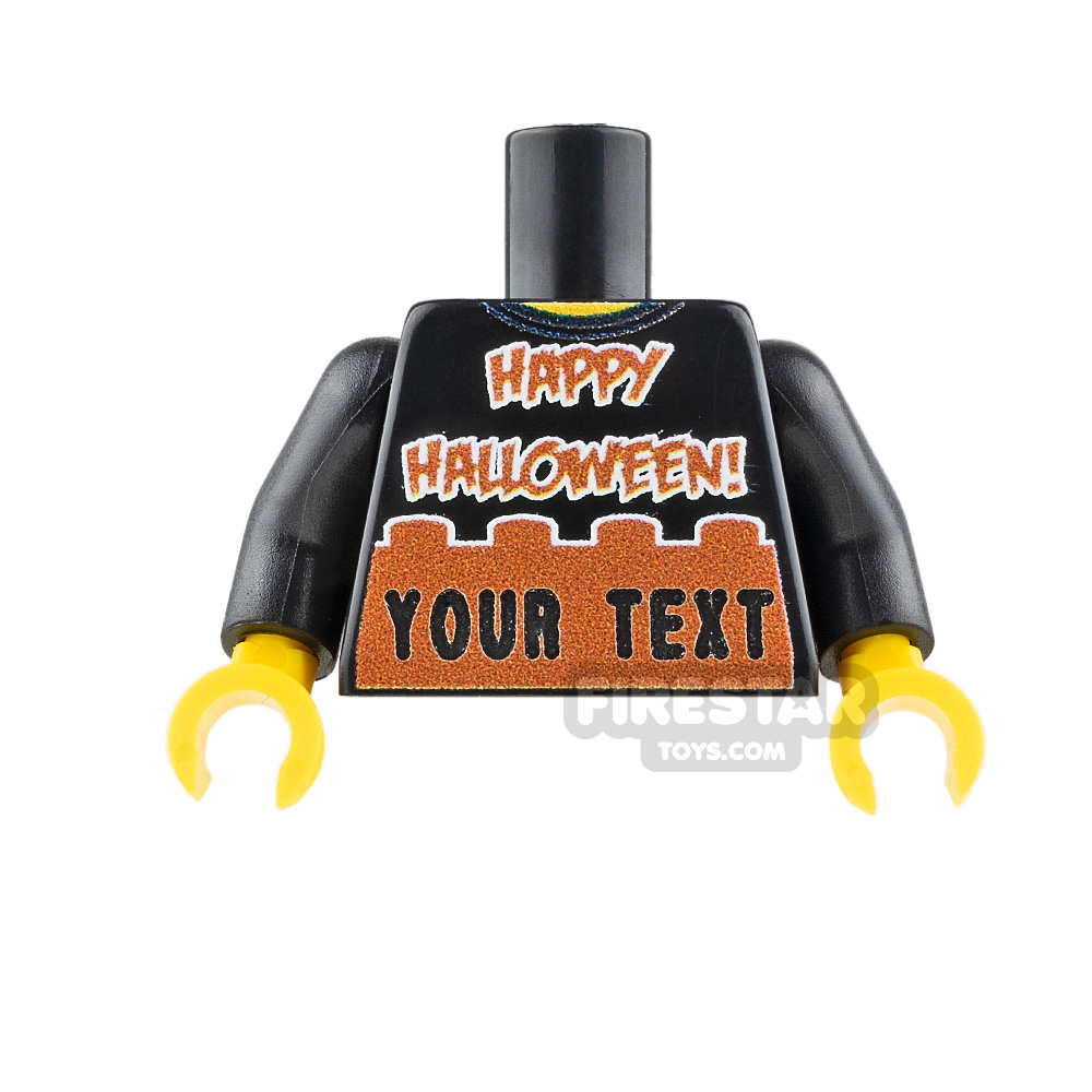 Engraved Minifigure Torso - Happy Halloween