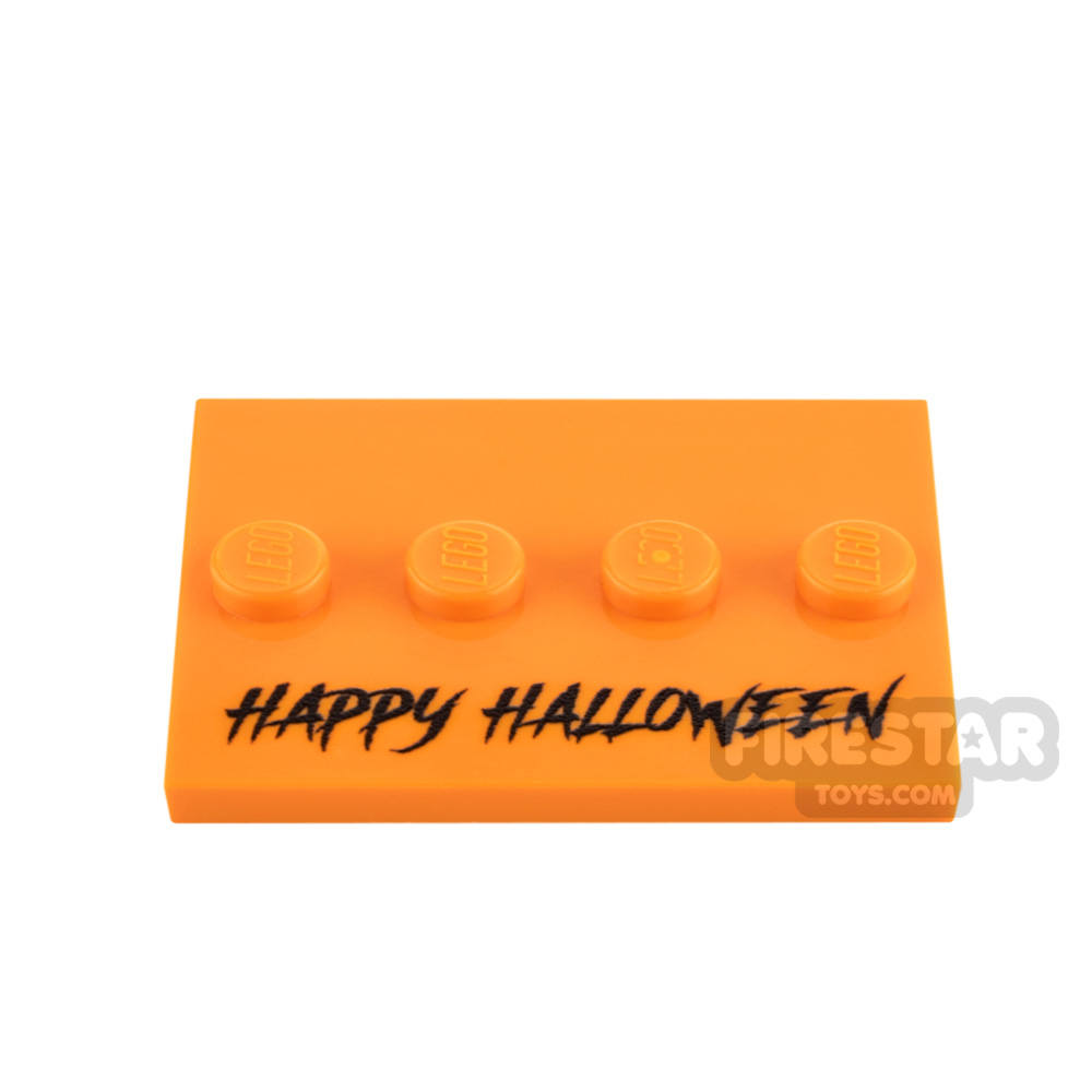 Custom pustom Printed Minifigure Stand Happy Halloween ORANGE
