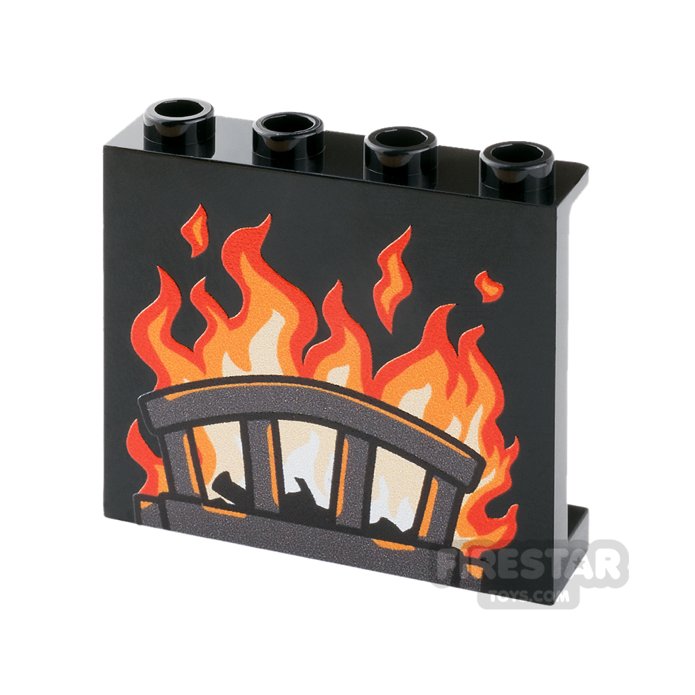 Custom printed panel 1x4x4 - Fireplace BLACK
