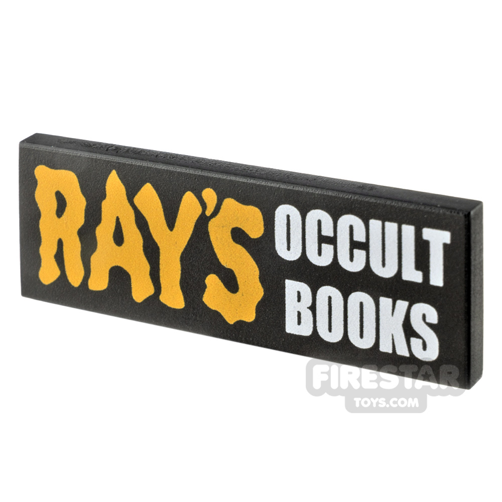 Custom Printed Tile 2x6 Rays Occult Book Shop Sign BLACK