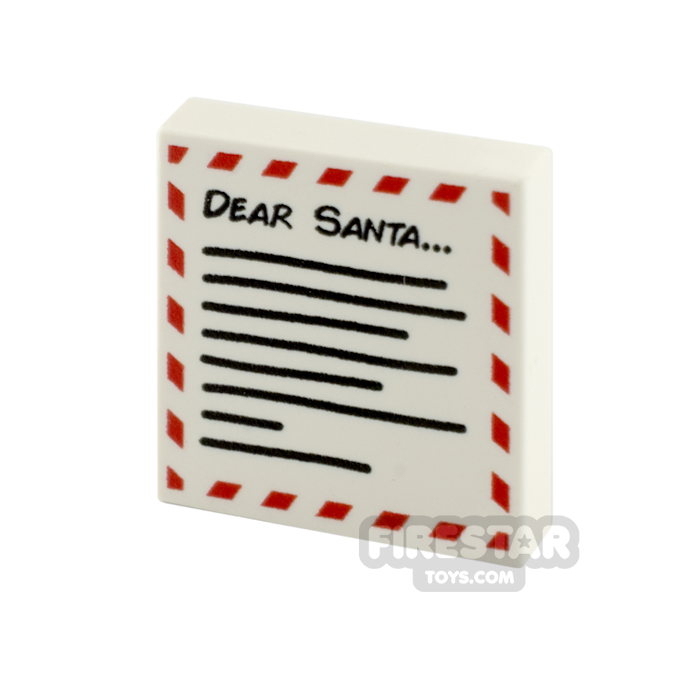 Custom Printed Tile 2x2 Letter to Santa WHITE