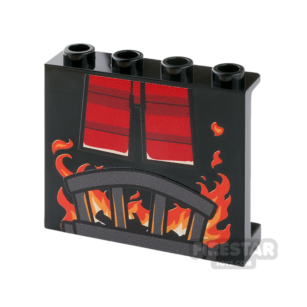 Custom printed panel 1x4x4 - Fireplace & Santa Legs BLACK