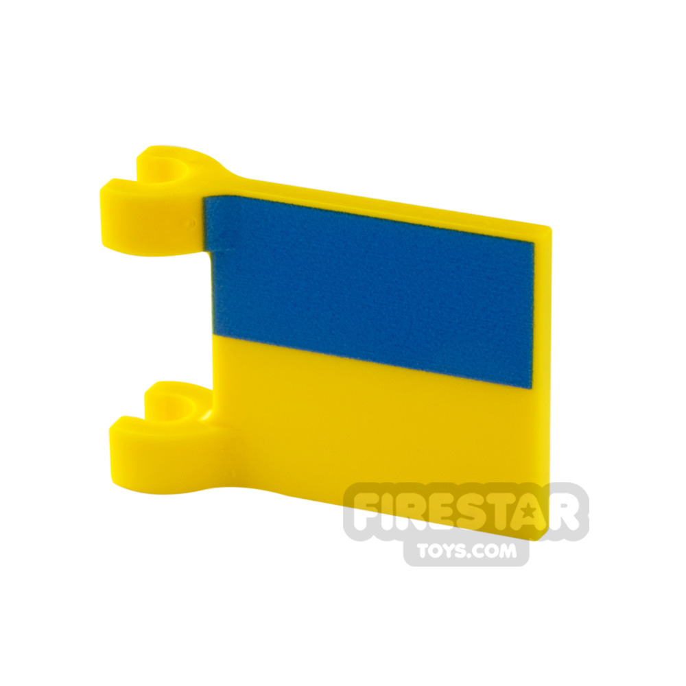 Custom Printed Flag with 2 Holders 2x2 Ukrainian Flag YELLOW