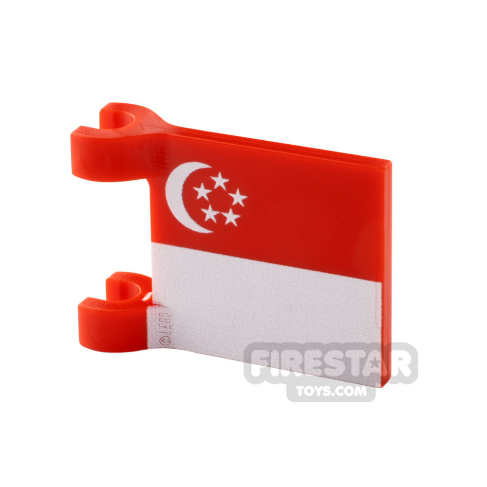 Custom Printed Flag with 2 Holders 2x2 Singapore Flag RED