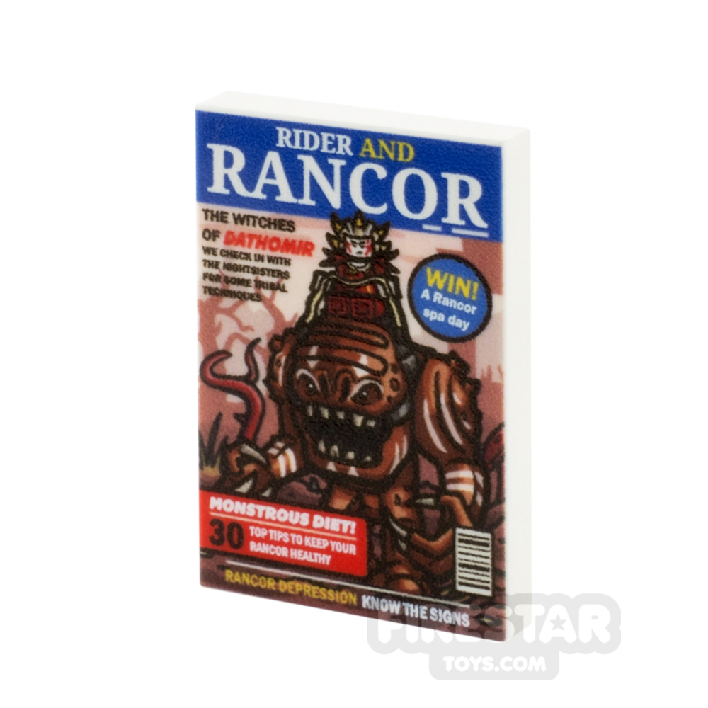 Custom Printed Tile 2x3 SW Rider and Rancor Magazine WHITE