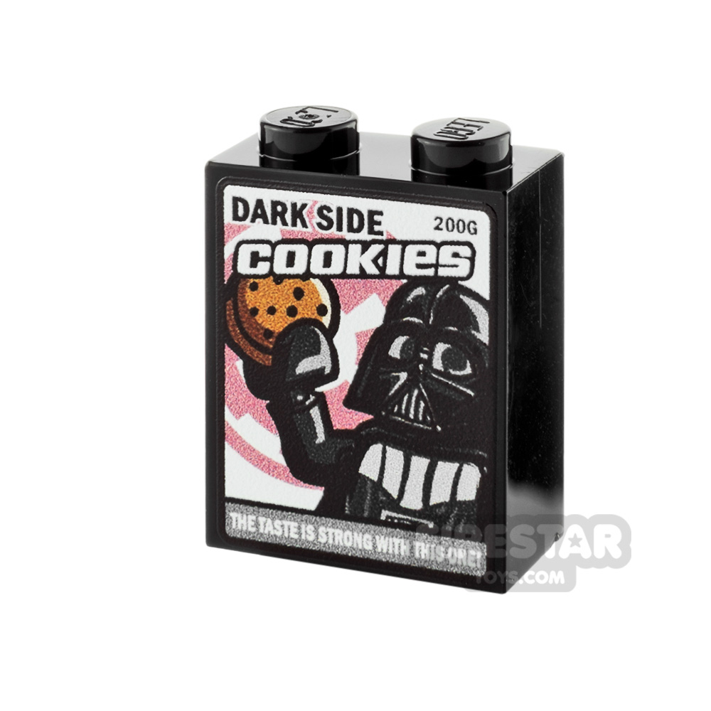 Custom printed Brick 1x2x2 - SW Dark Side Cookies 