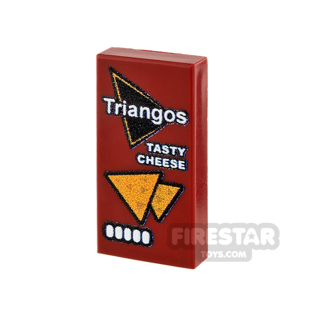Printed Tile 1x2 Triangos Tasty Cheese
