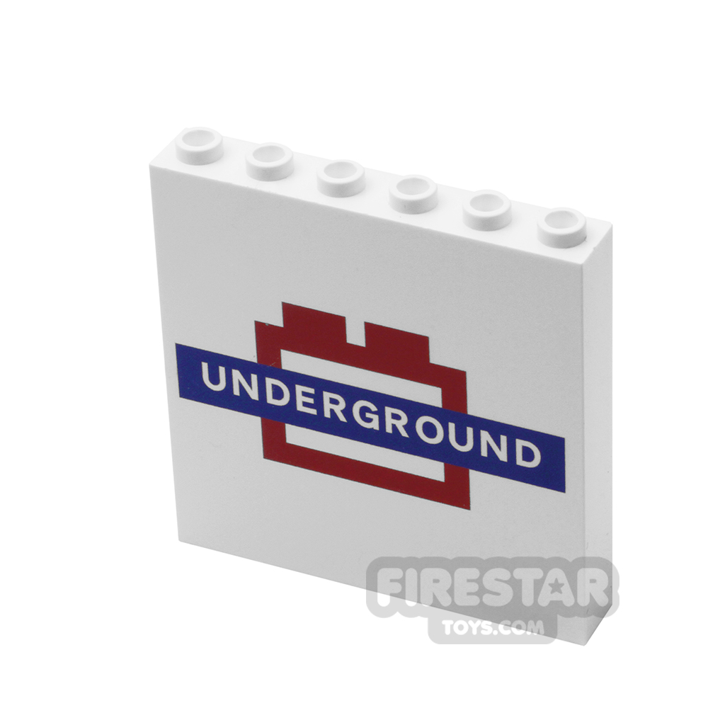 Custom printed Panel 1x6x5 - Brick Underground Sign WHITE