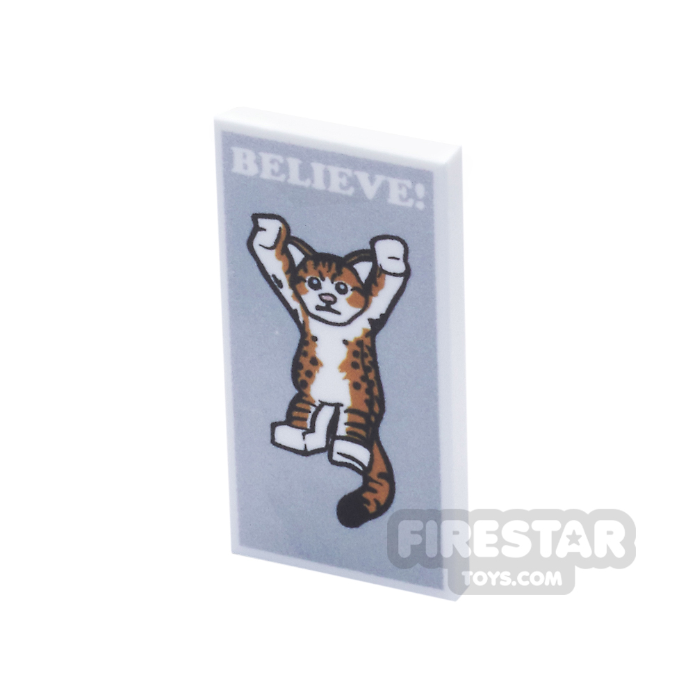 Printed Tile 2x4 - Motivational Cat Poster