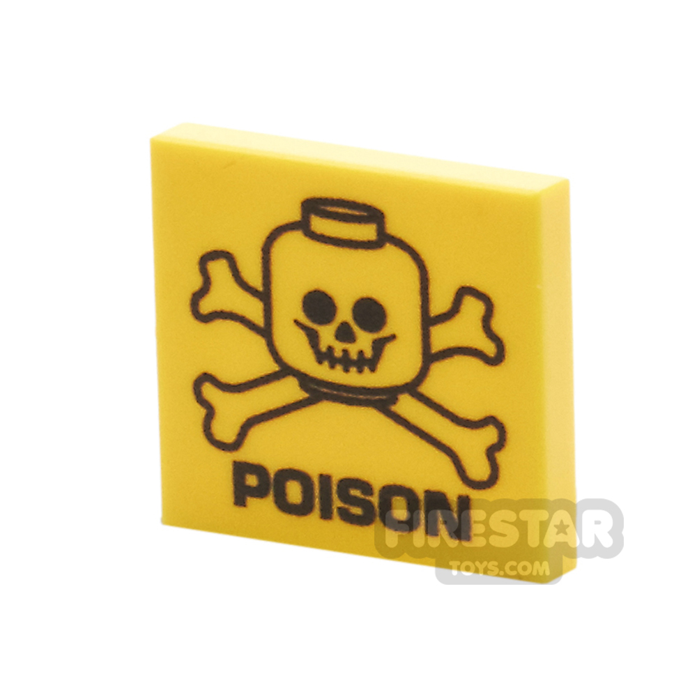 Custom Printed Tile 2x2 - Poison Warning Sign 