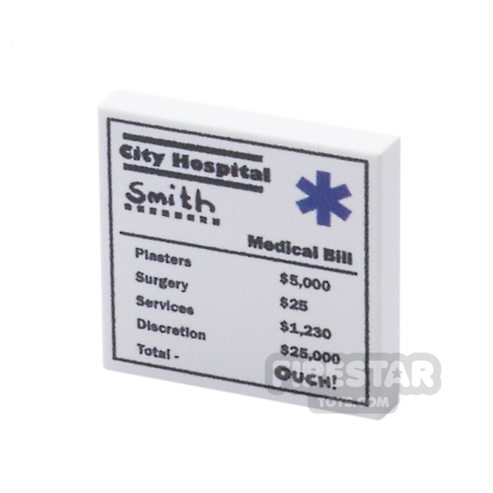 Custom Printed Tile 2x2 - Medical Bill