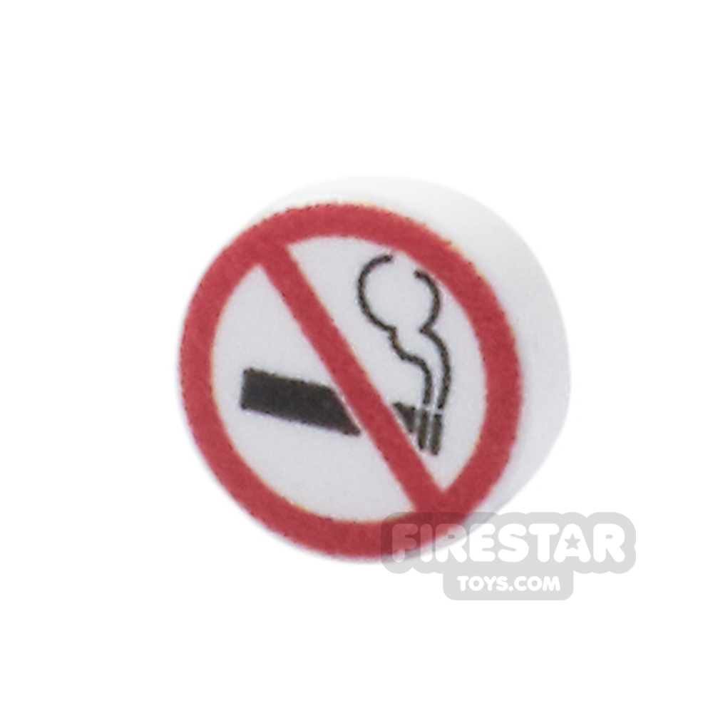 Custom Printed Round Tile 1x1 - No Smoking