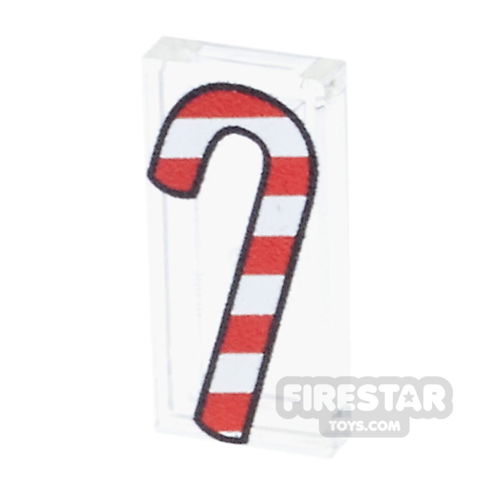 Printed Tile 1x2 - Candy Cane