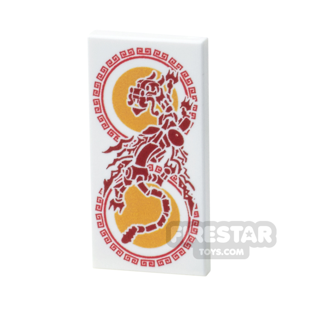 Printed Tile 2x4 - Chinese Dragon