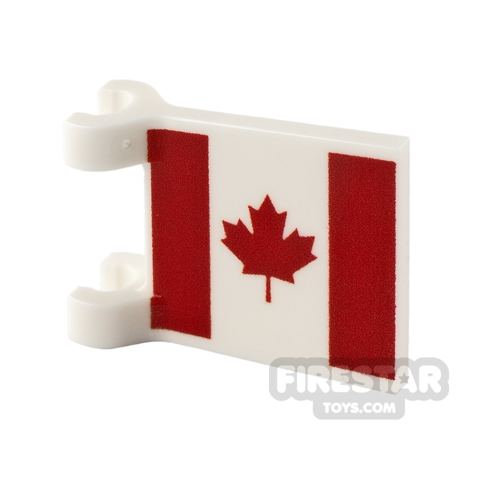 Custom Printed Flag with 2 Holders 2x2 Canadian Flag WHITE