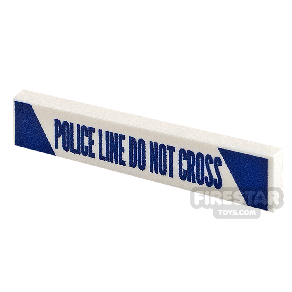 Printed Tile 1x4 Police Line