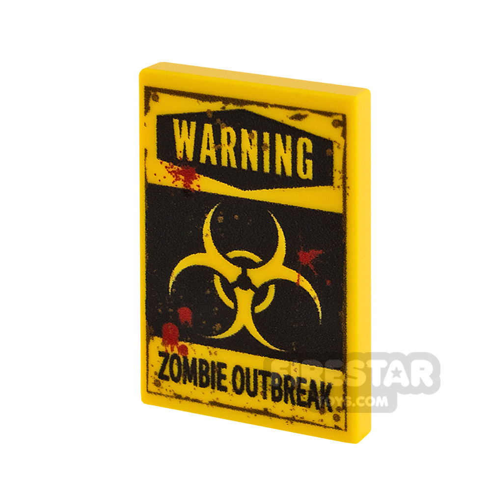 Printed Tile 2x3 Zombie Outbreak Blood Stains
