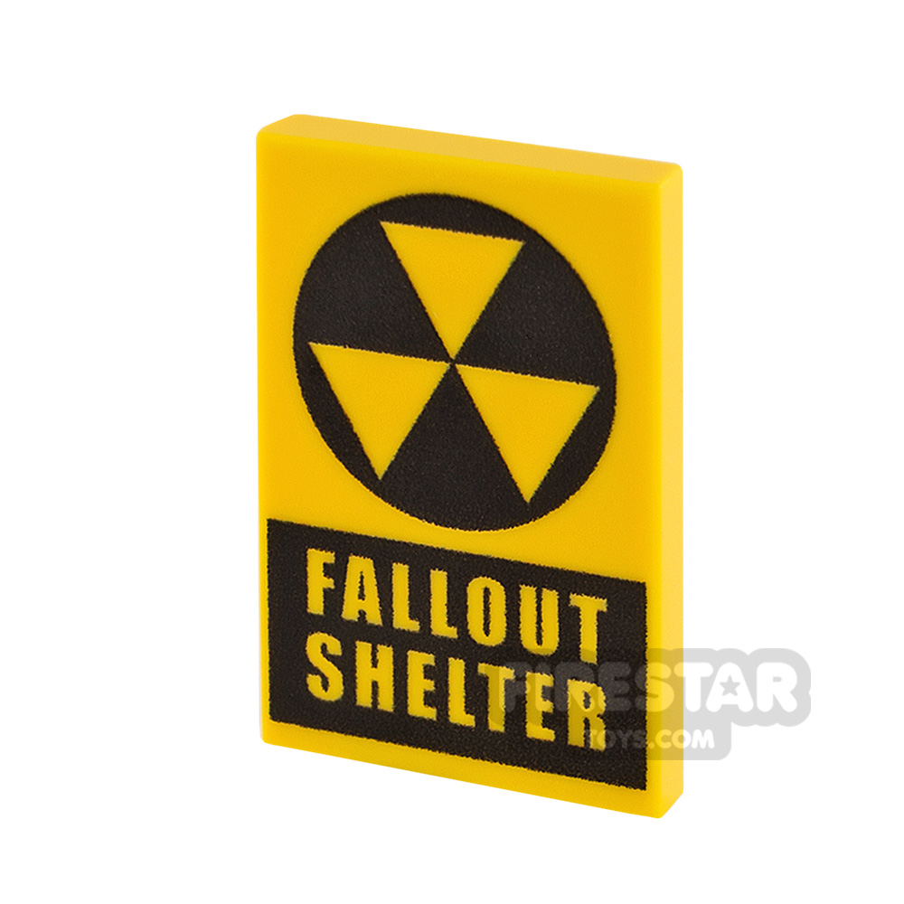 Custom Printed Tile 2x3 Fallout Shelter YELLOW
