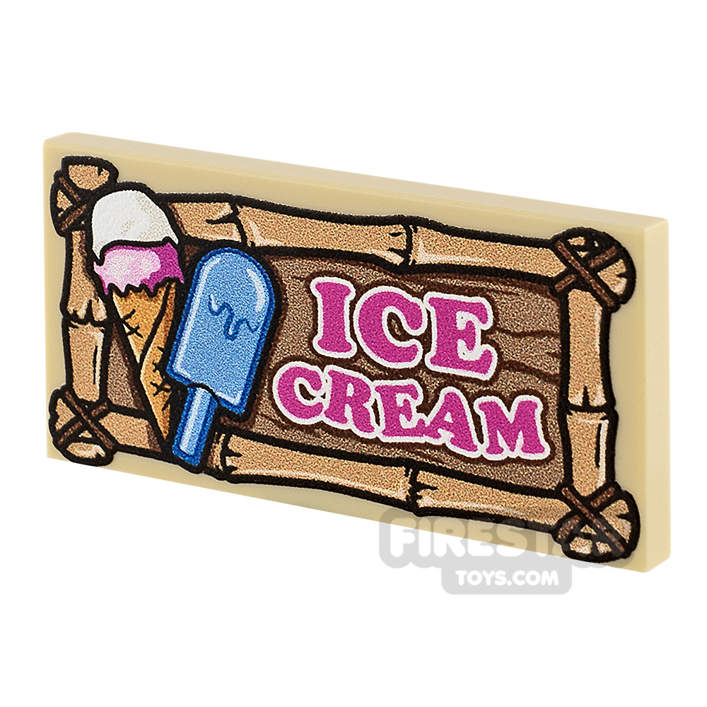 Printed Tile 2x4 Wooden Ice Cream Sign