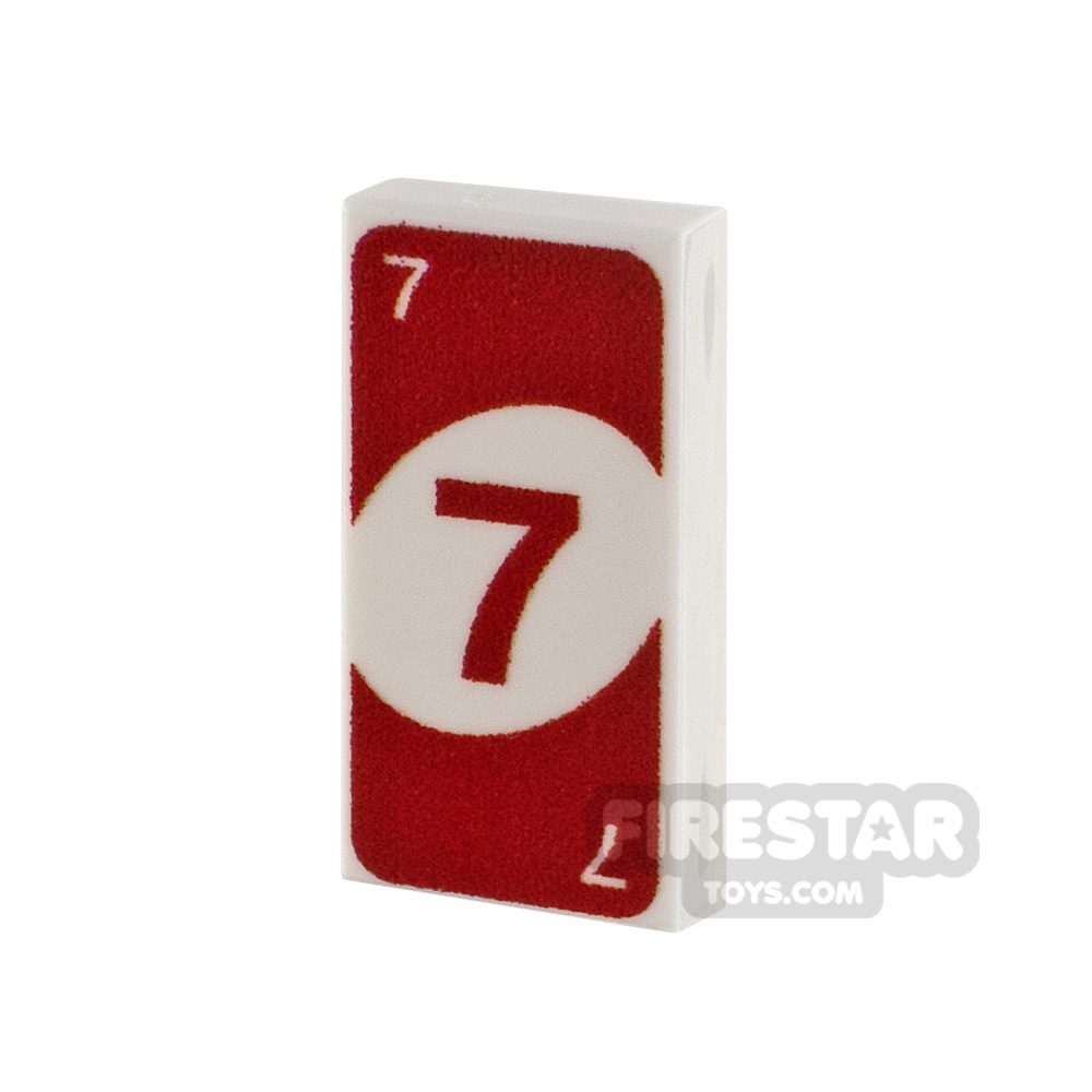 Printed Tile - 1x2 Uno 7 Card (Red)