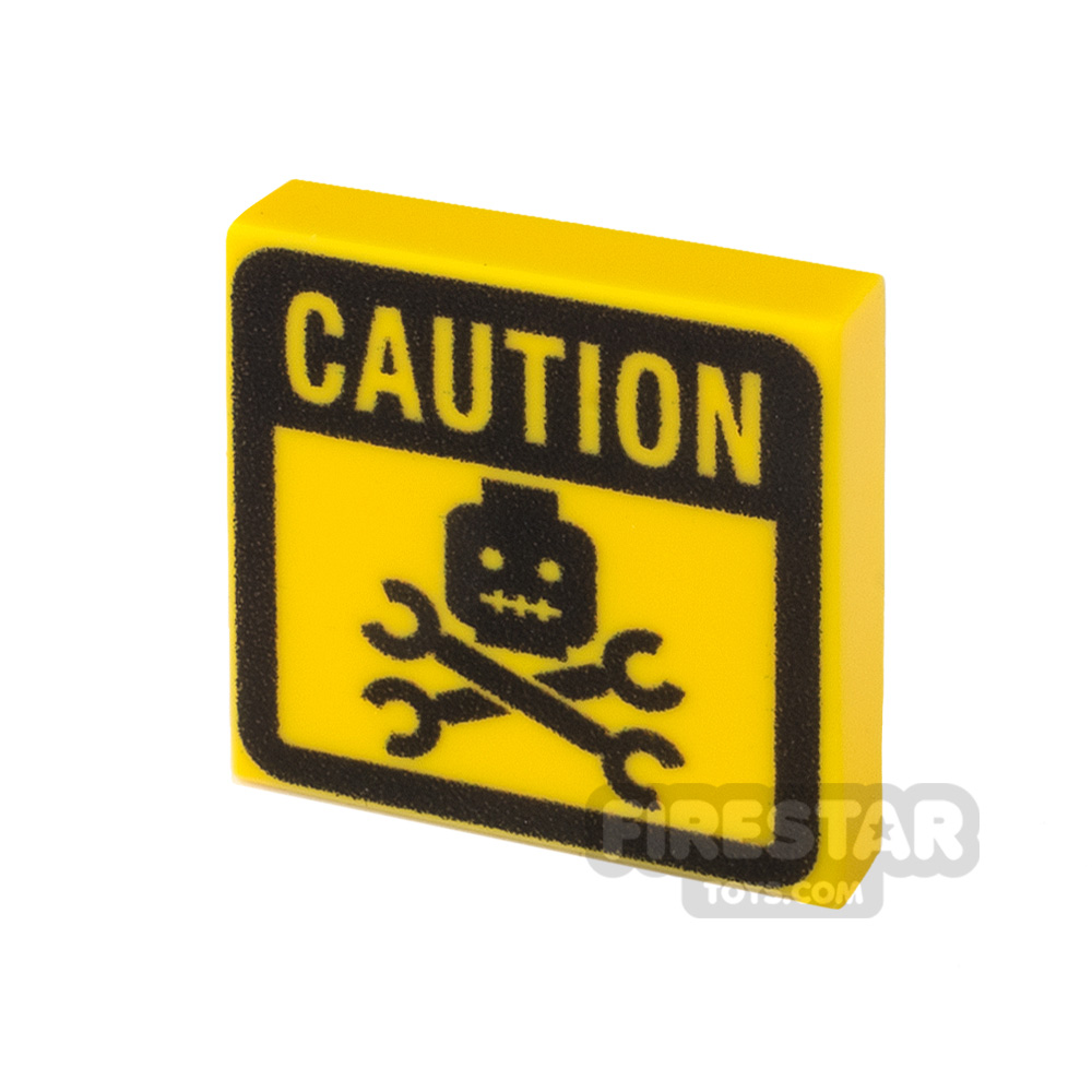 Custom printed Tile 2x2 Caution Sign