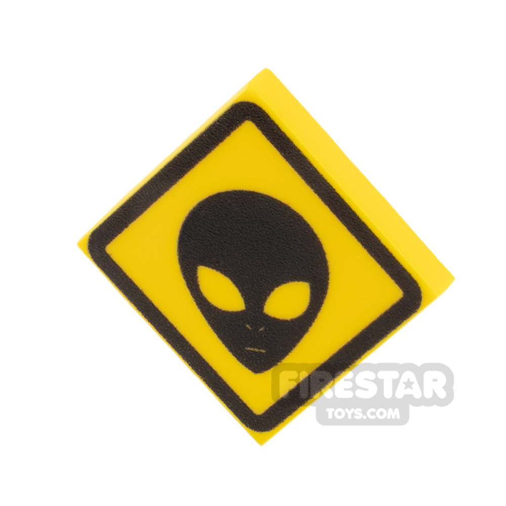 Printed Tile 2x2 Alien Sign