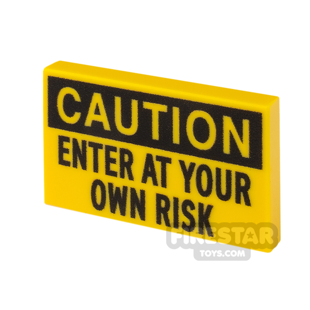 Custom printed Tile 2x3 Caution Sign YELLOW