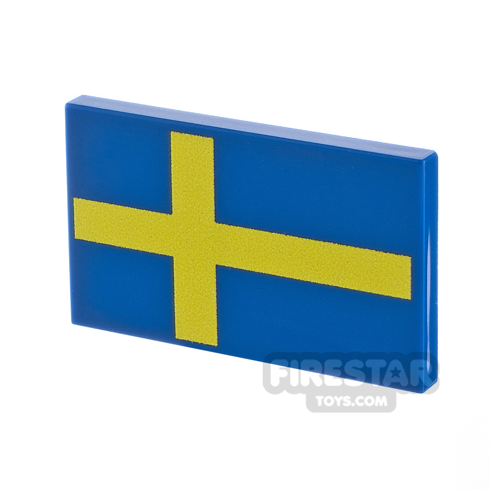 Custom Printed Tile 2x3 Swedish Flag BLUE