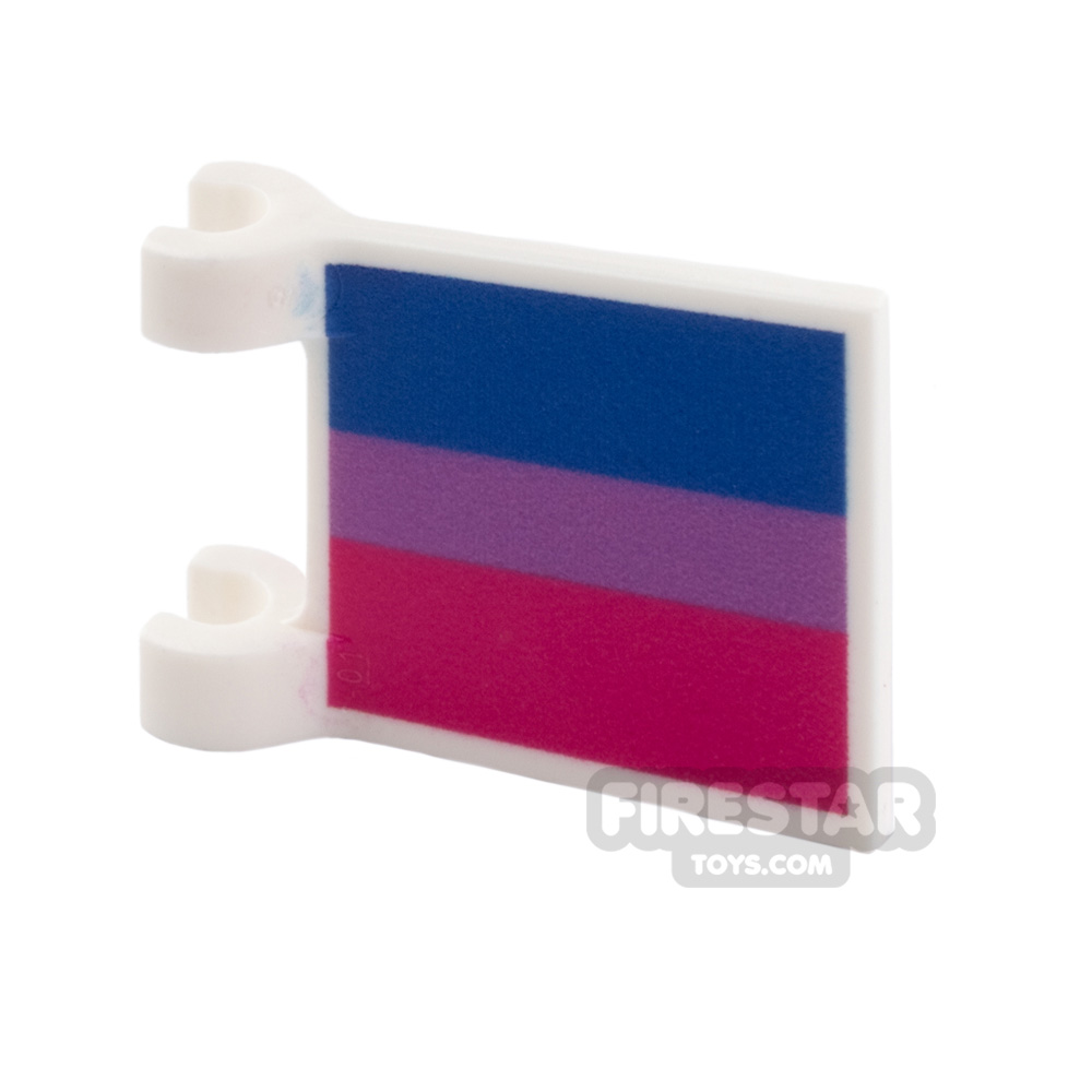 Custom Printed Flag with 2 Holders 2x2 Bisexual Flag WHITE