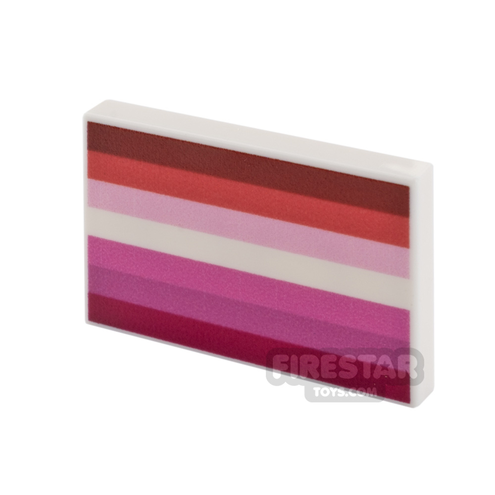 Custom Printed Tile 2x3 Lesbian Flag WHITE