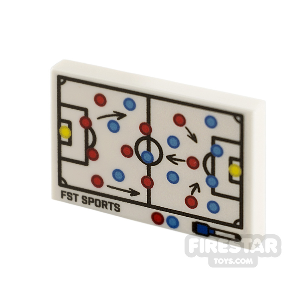 Custom printed Tile 2x3 Soccer Tactics Board WHITE