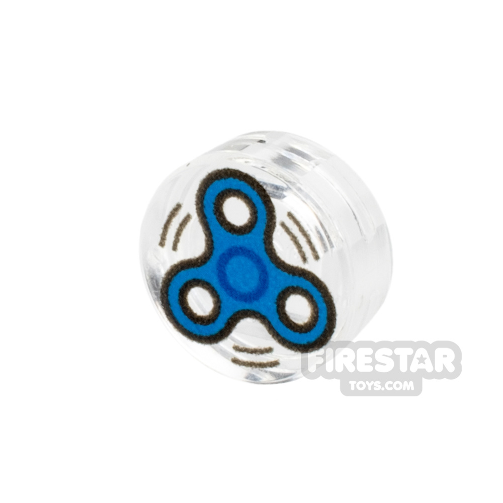 Custom printed Round Tile 1x1 Fidget Spinner TRANS CLEAR