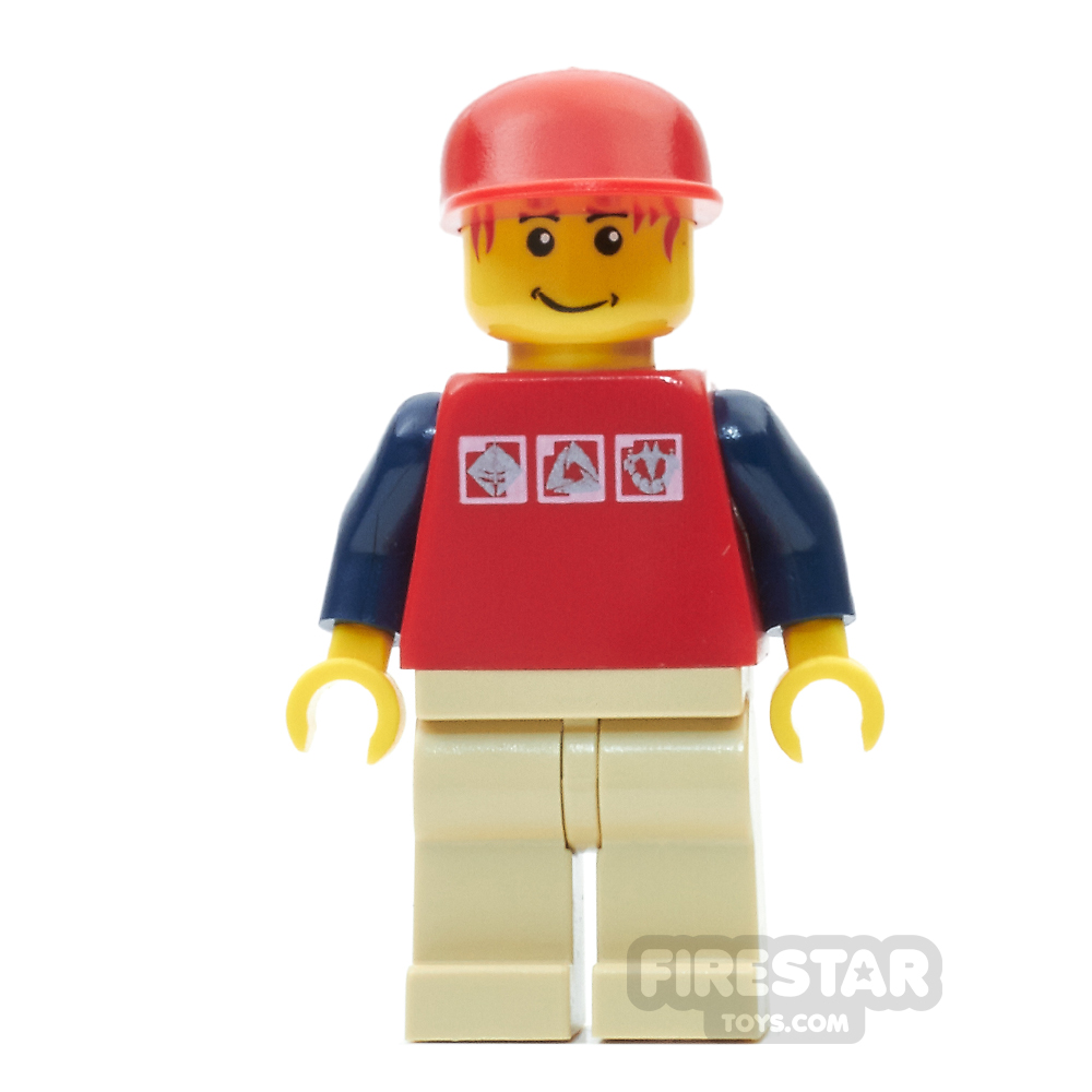 LEGO City Mini Figure - Red Hair, Cap and Gravity Games Shirt 