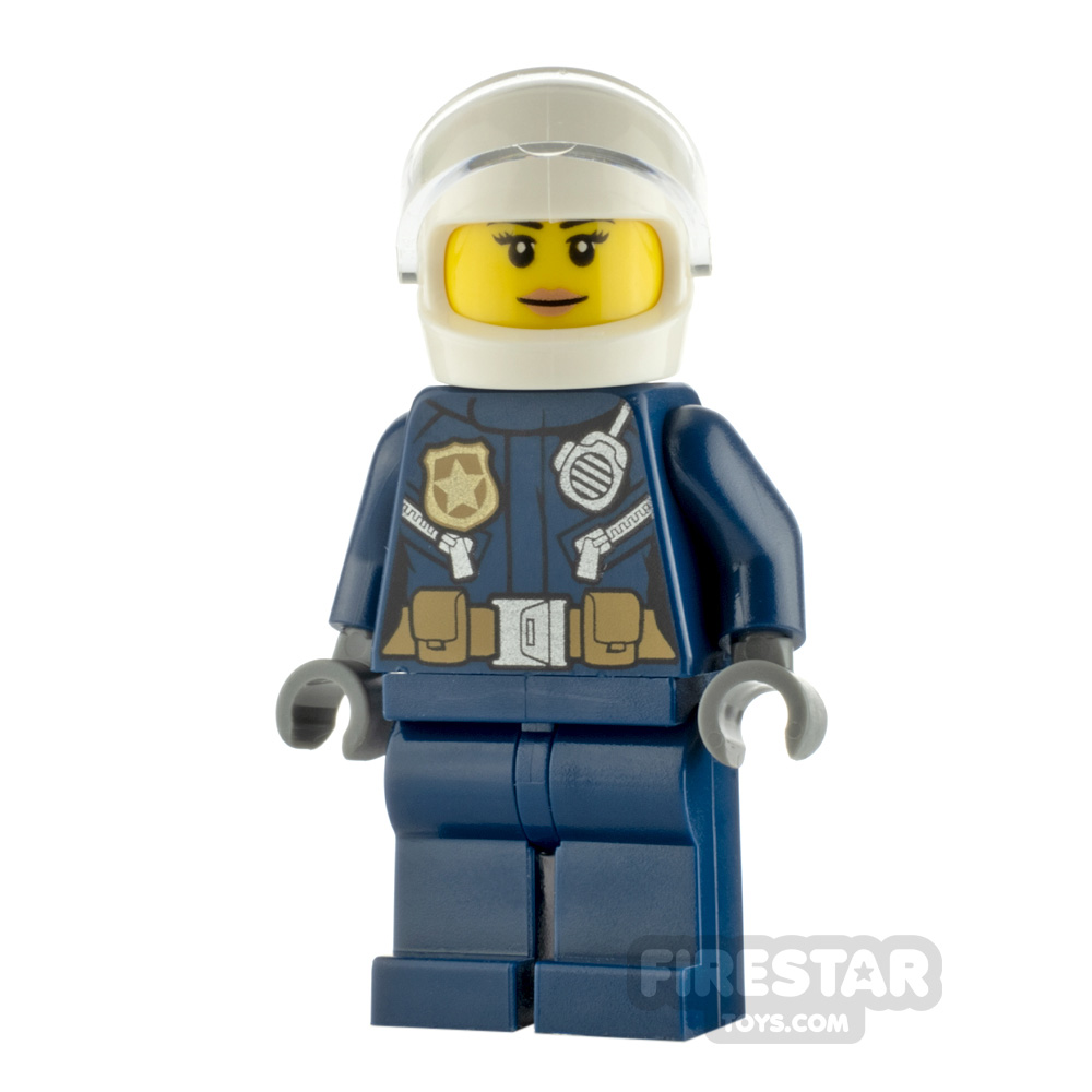 LEGO City Minifigure Police Officer Motorcyclist Gold Badge 