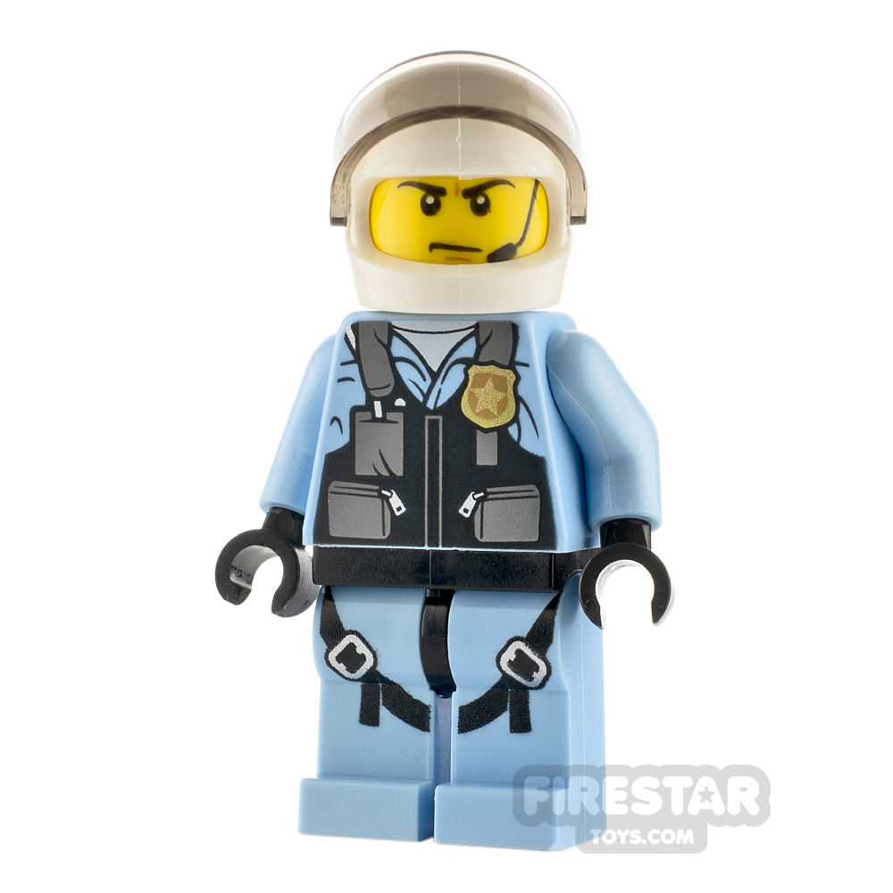 LEGO City Minfigure Helicopter Pilot Bright Light Blue Jumpsuit