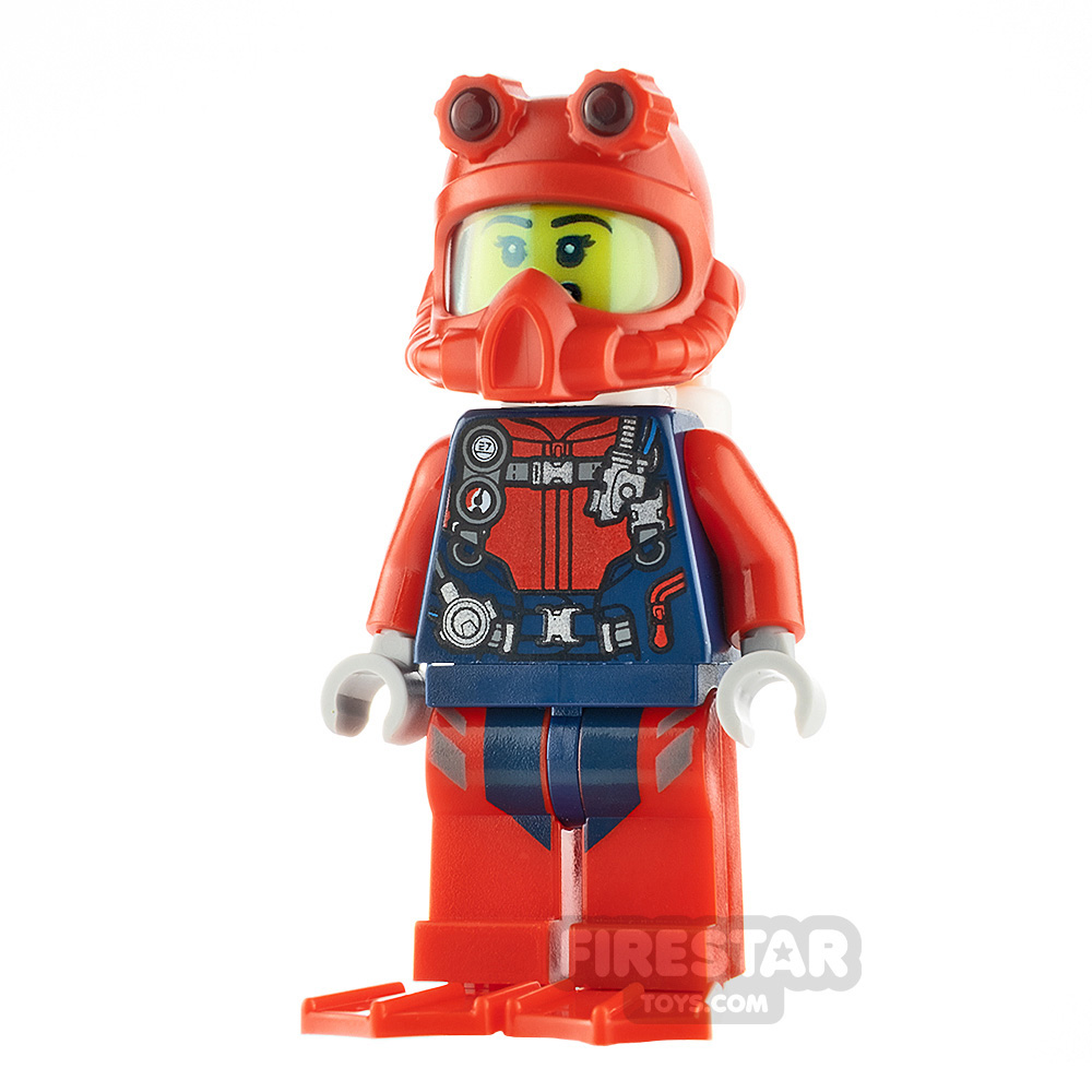 LEGO City Minifigure CTY0558 Diver Fins Scuba Diver Red Flippers new New 