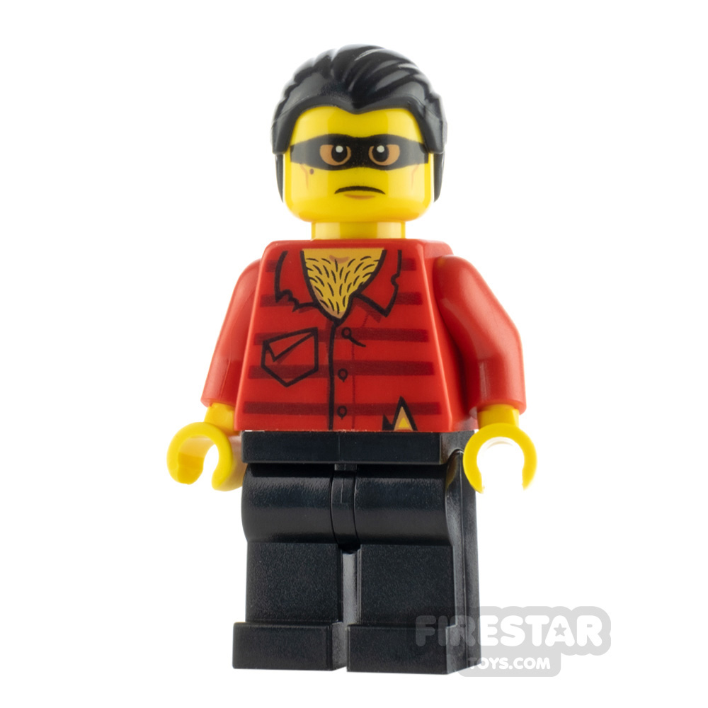 LEGO City Minifigure Male Crook Vito Red Shirt 