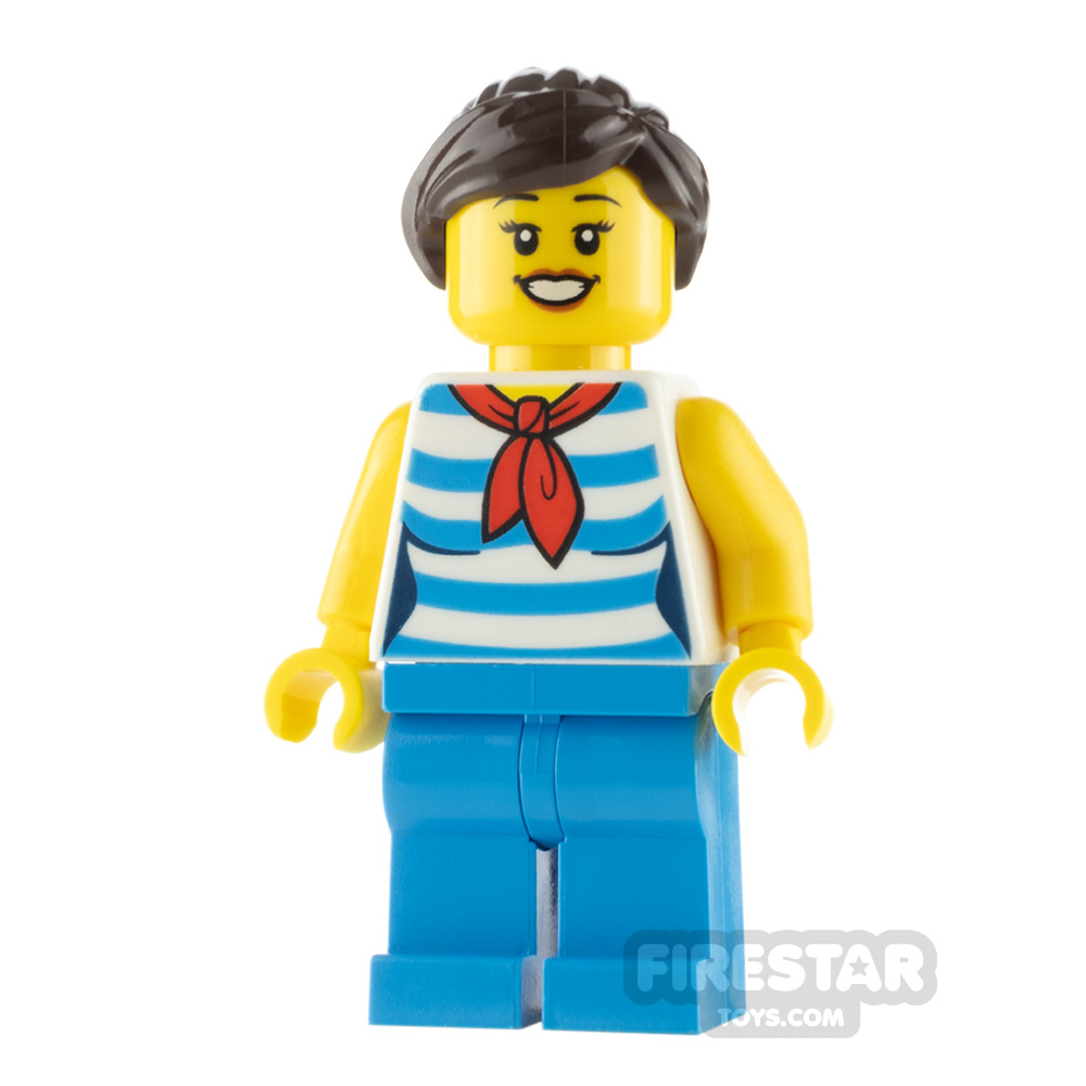 LEGO City Minfigure Diner Employee Striped Shirt 