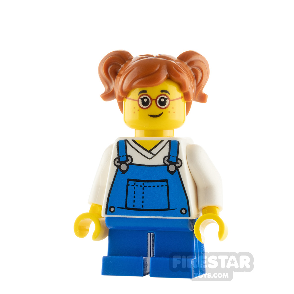 LEGO City Minfigure Girl with Blue Overalls 