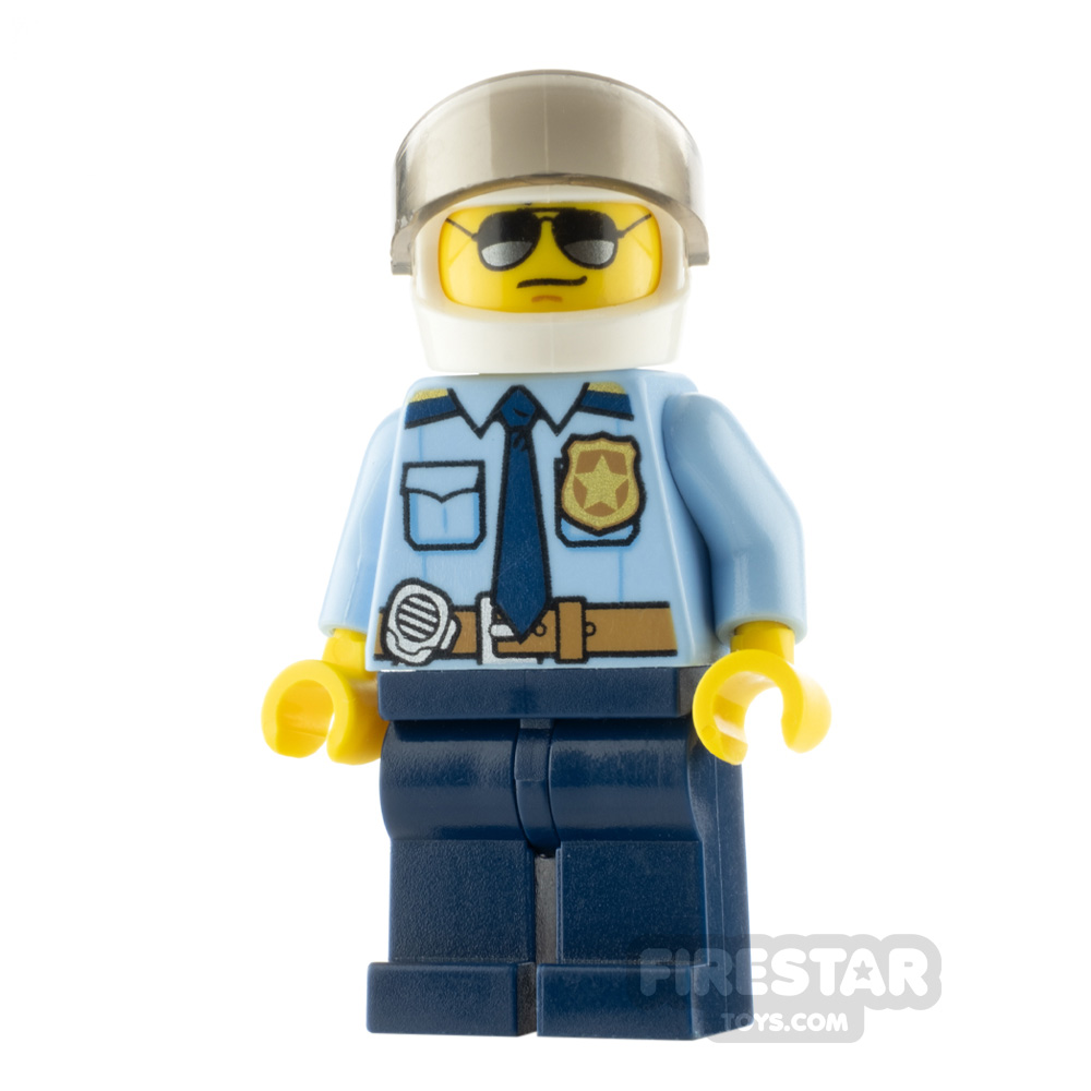 LEGO City Minfigure Police Officer Dark Blue Tie and Gold Badge 