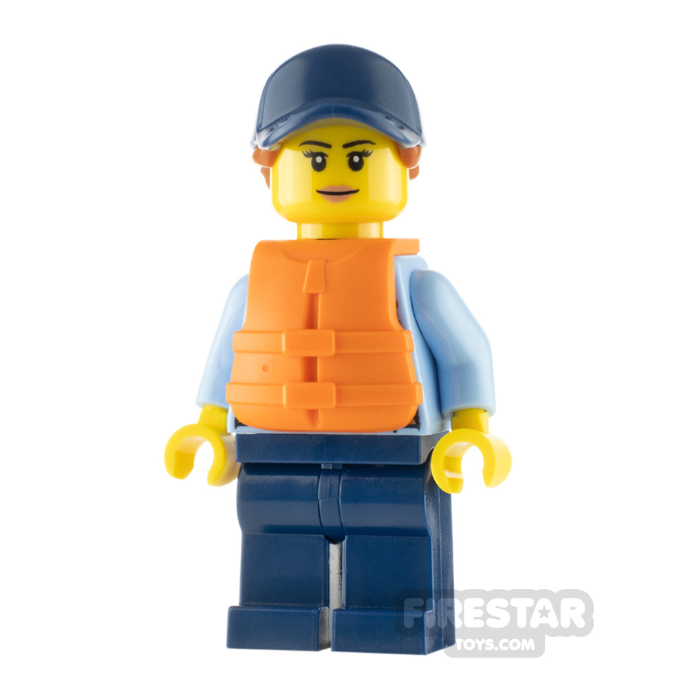 LEGO City Minfigure Police Officer Orange Life Jacket