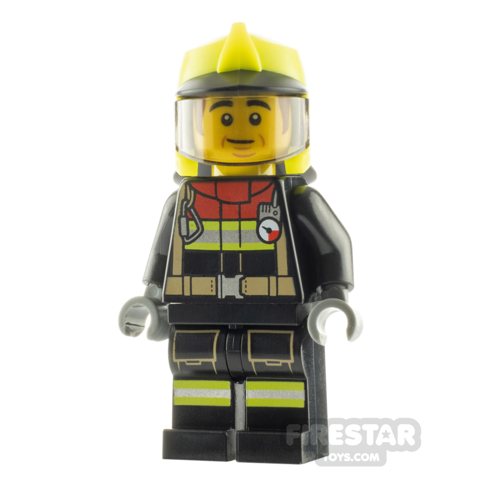 LEGO City Minifigure Firefighter with Fire Helmet and Sideburns 