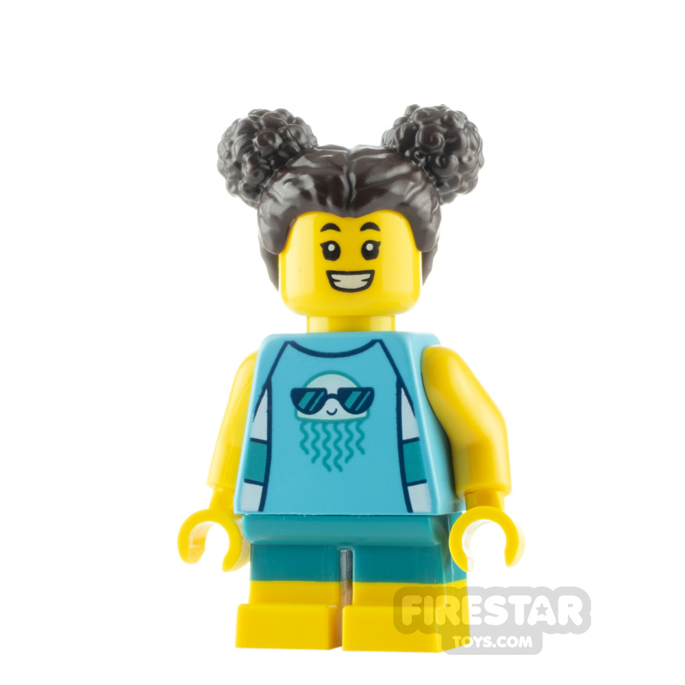 LEGO City Minifigure Girl in Sleeveless Jellyfish Shirt 