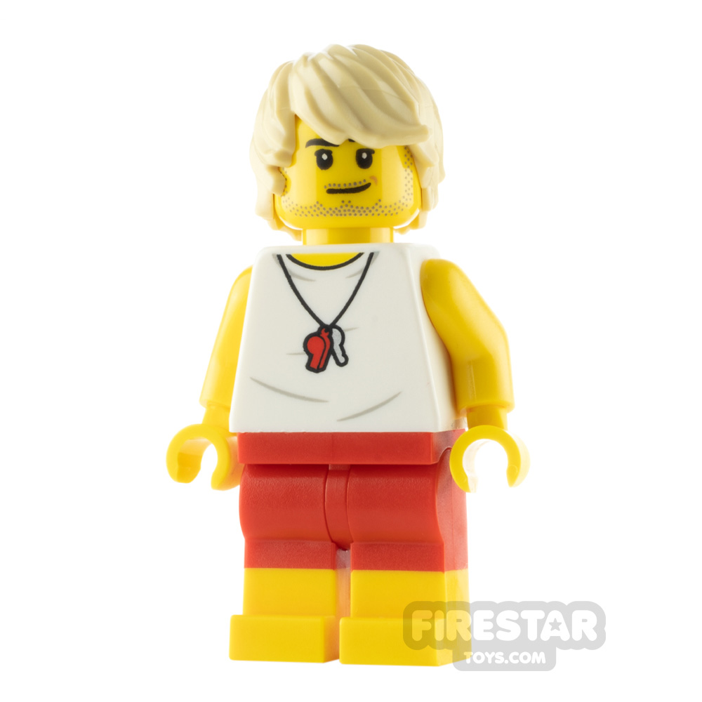 LEGO City Minfigure Beach Lifeguard Red Shorts 